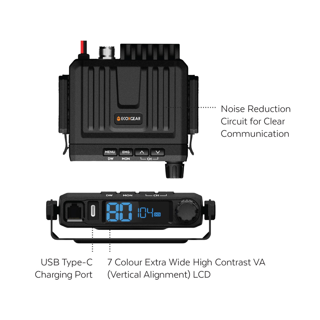 EcoXgear EXG1000-VPK 5-Watt Compact Fixed Mount UHF Radio Value Pack