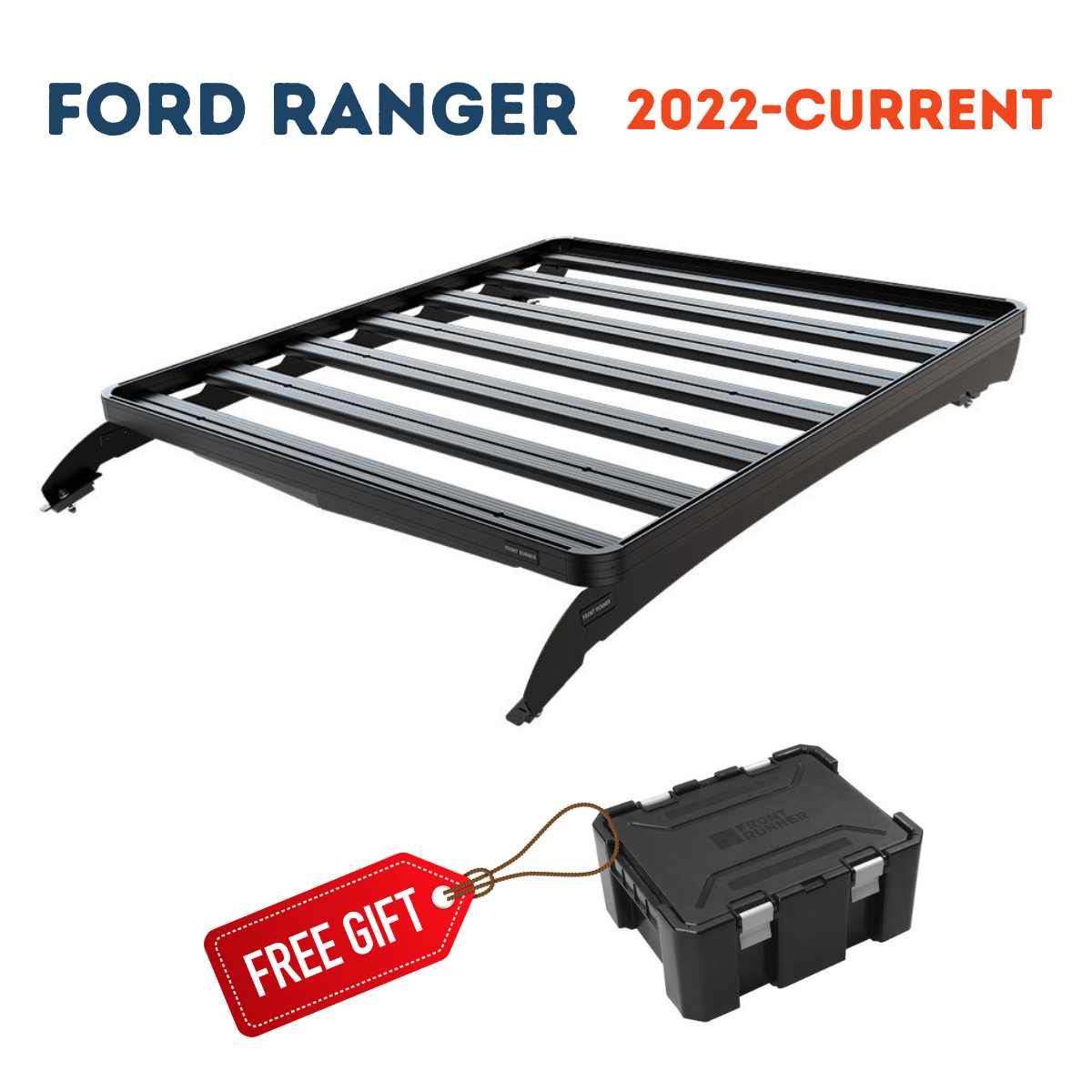 Front Runner Slimline II Low Profile Roof Rack Kit - Ford Ranger T6.2 Wildtrak/Raptor Double Cab (2022-Current)