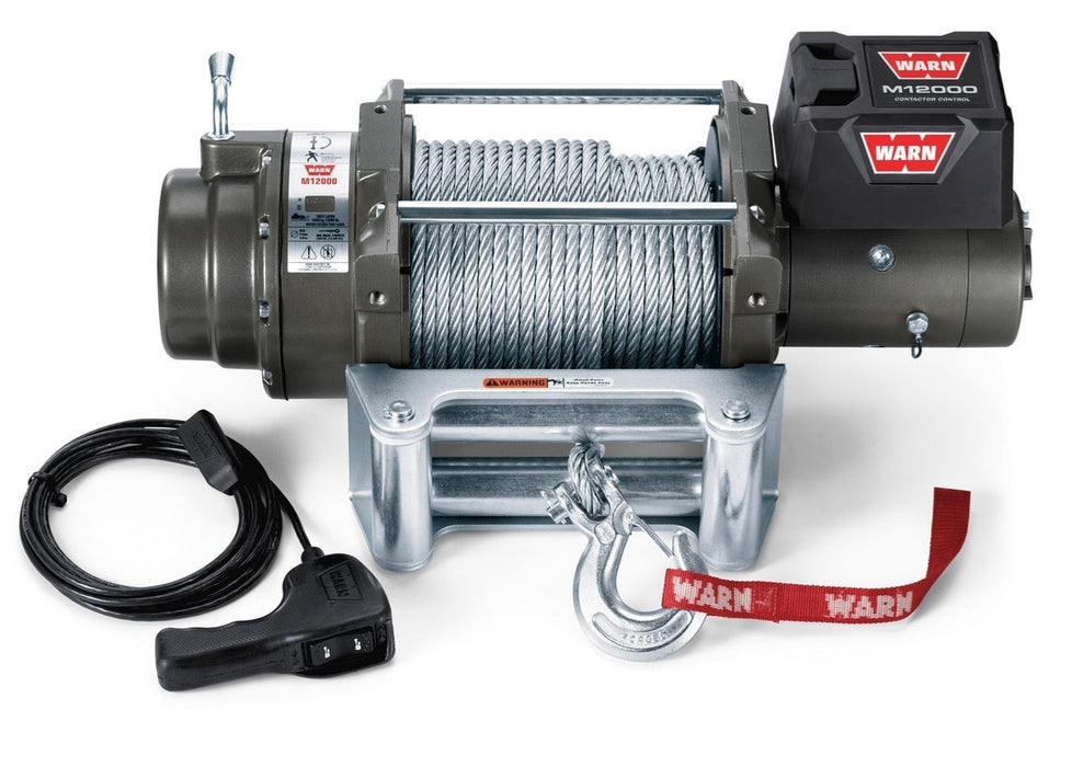 WARN M12 Heavy Duty 12000lb Recovery Electric Winch 12V - Wire Rope