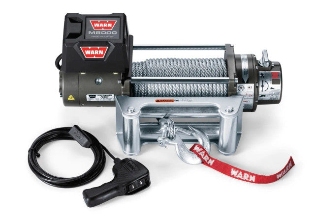 WARN M8 12V 8,000lbs Recovery Winch - Steel Rope