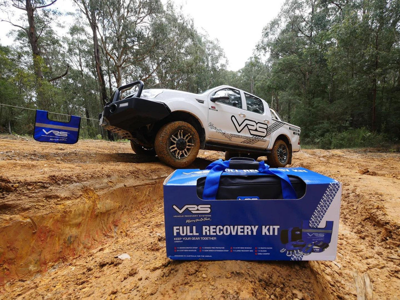 VRS Full Winch Recovery Kit | Snatch Shackle Gloves Extension Protector Bag