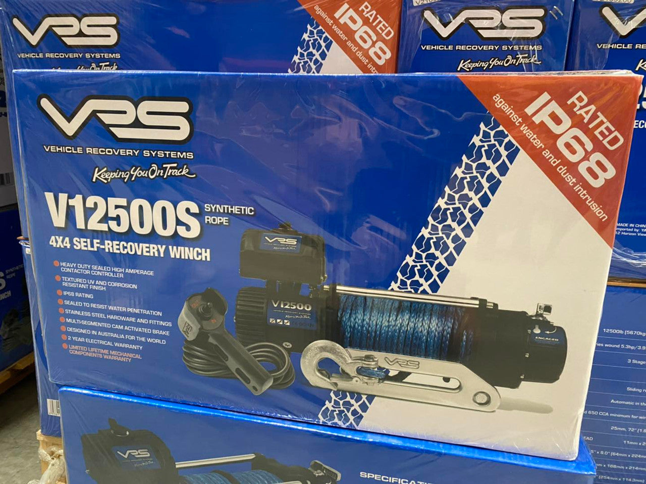 VRS 12500lb Electric Winch 12V With Synthetic Rope