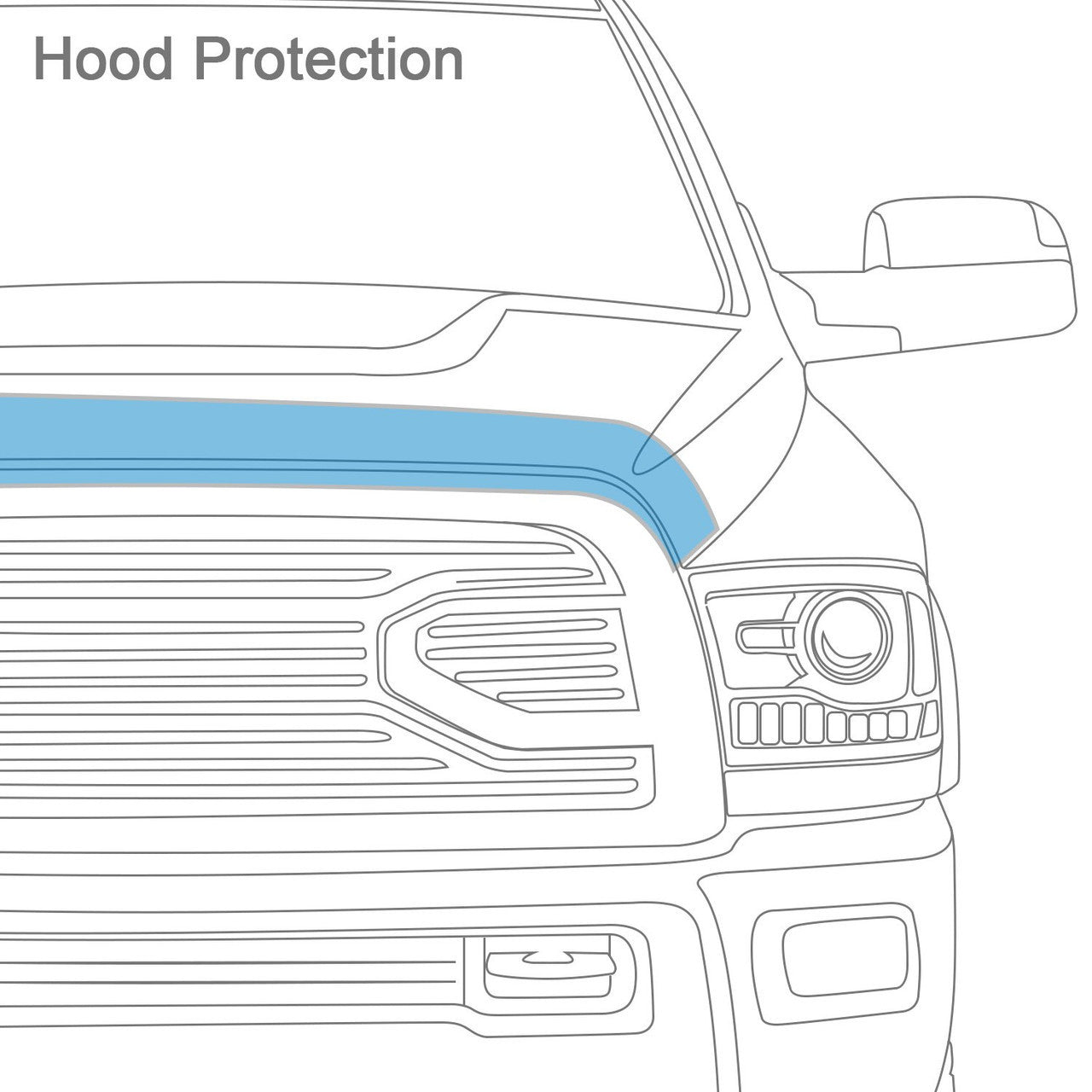 AVS AeroSkin Lightshield Pro Hood Shield Bonnet Protector | Fits RAM 1500 DT