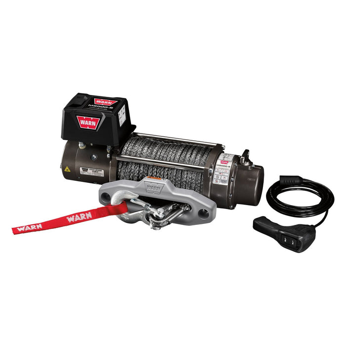 WARN M8-S 8000lb Electric Recovery Winch 12V - Spydura Synthetic Rope