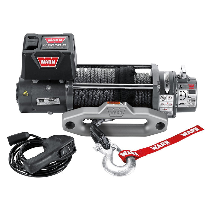 WARN M8-S 8000lb Electric Recovery Winch 12V - Spydura Synthetic Rope