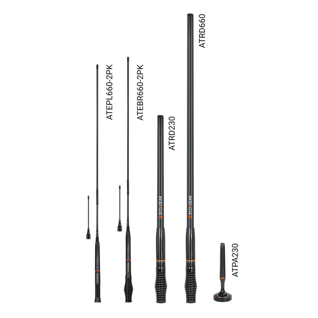 EcoXgear ATEBR660 On-Road UHF Antenna 2-Pack - Barrel Spring