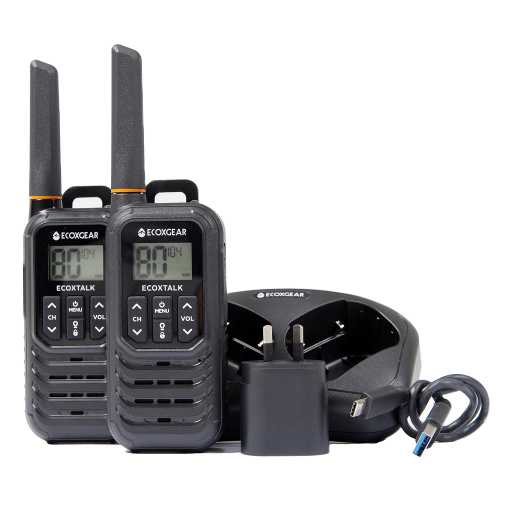 EcoXgear ECOXTALK EXG100 1-Watt IP54 Handheld UHF Radio Twin Pack