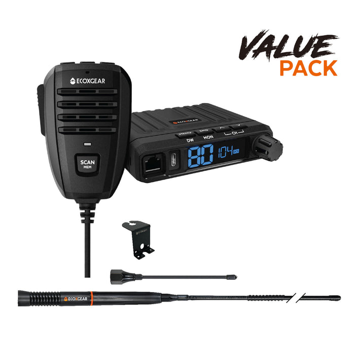 EcoXgear EXG1000-VPK 5-Watt Compact Fixed Mount UHF Radio Value Pack