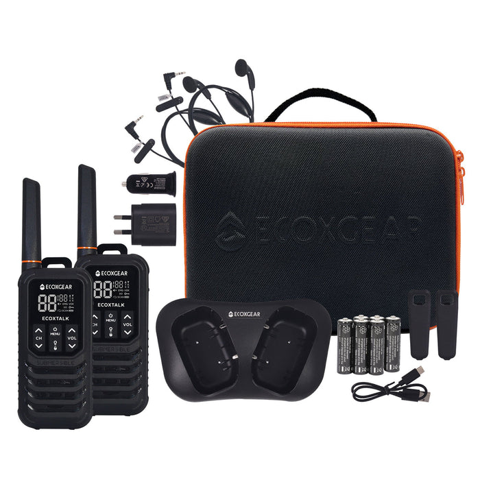 EcoXgear ECOXTALK EXG200 2-Watt IP67 Handheld UHF Radio Twin Pack