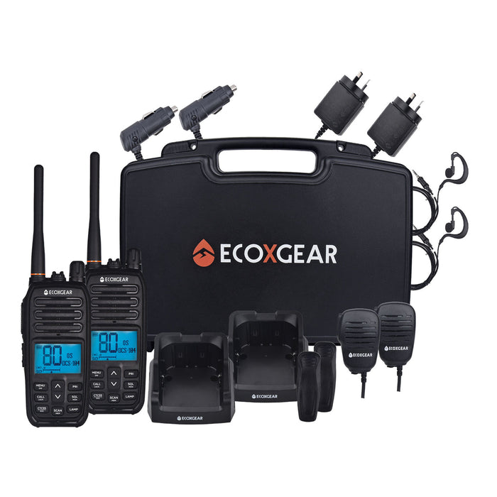 EcoXgear ECOXTALK EXG500 5-Watt Long Range IP67 Handheld UHF Radio Twin Pack