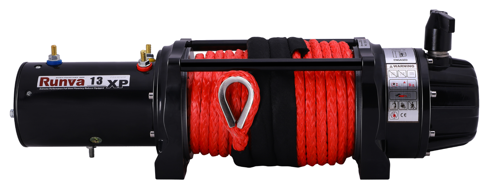 Runva 13xp winch front view on transparant background