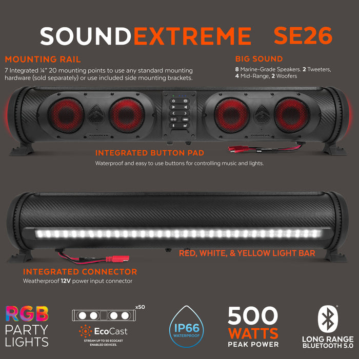 EcoXgear SoundExtreme SE26 Waterproof Soundbar