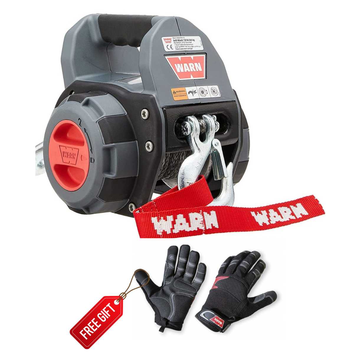 WARN Portable Drill Powered Winch - Synthetic Rope - 750lbs