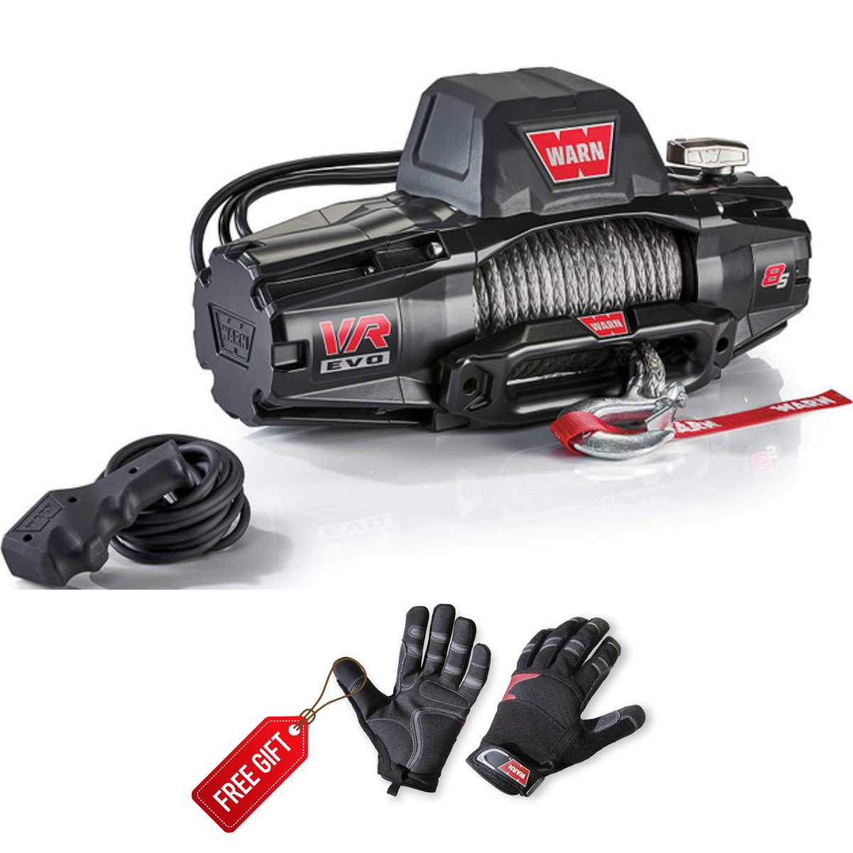 WARN VR EVO 8-S 8000lbs 12V Winch - Synthetic Rope