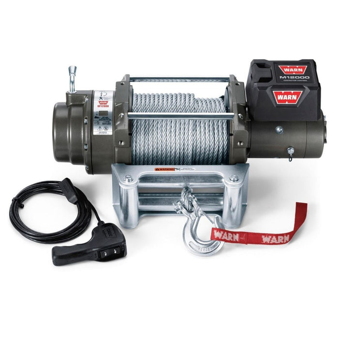 WARN M12 Heavy Duty 12000lb Recovery Electric Winch 12V - Wire Rope