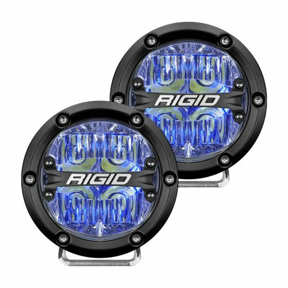 Rigid Industries 360 Series 4inch LED Off-Road Drive Optic W/Blue Backlight | Pair