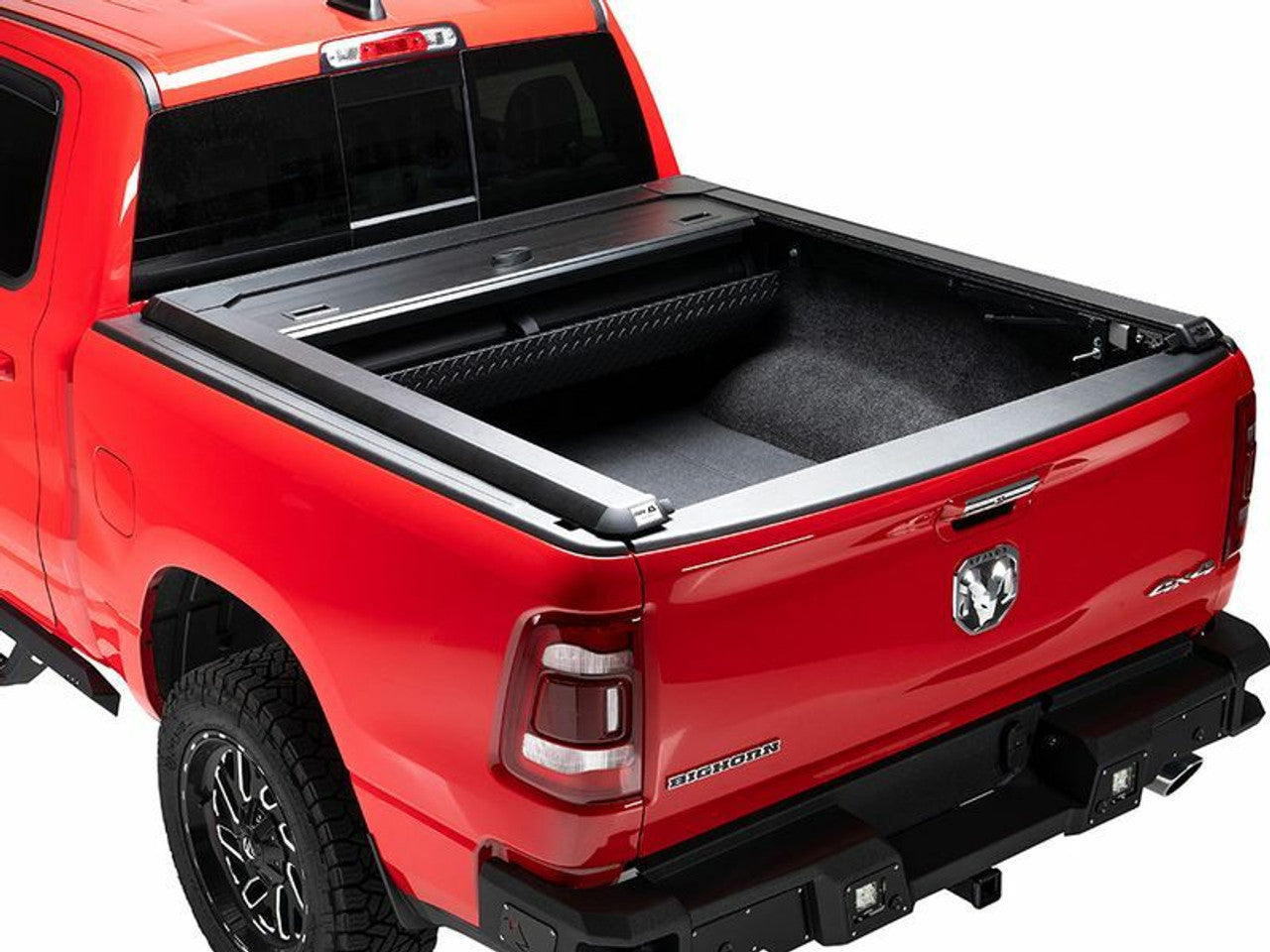 A.R.E. Double Cover Retractable Truck Bed Tonneau Cover | Fits RAM 1500 DS Crew Cab W/Out RAMBOX