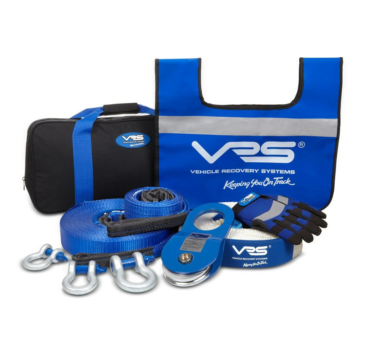 VRS Full Winch Recovery Kit | Snatch Shackle Gloves Extension Protector Bag