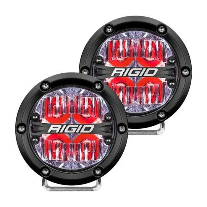 Rigid Industries 360 Series 4inch LED Off-Road Drive Optic W/Red Backlight | Pair