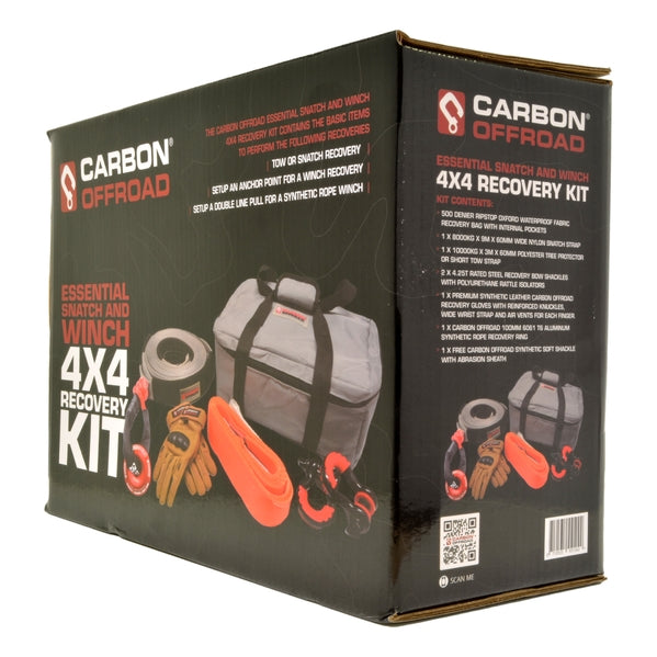 Carbon Offroad Essential Snatch and Winch 4x4 Recovery Kit