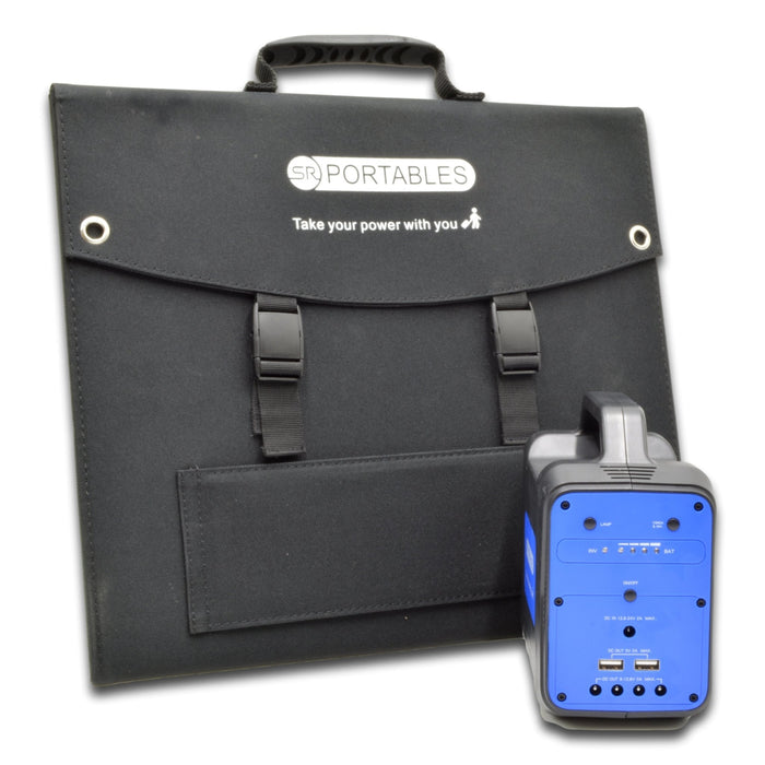 SR Portables Thia 130wh 10ah Portable Lithium Solar Generator Red Plus 40w Solar Panel - Carbon Offroad