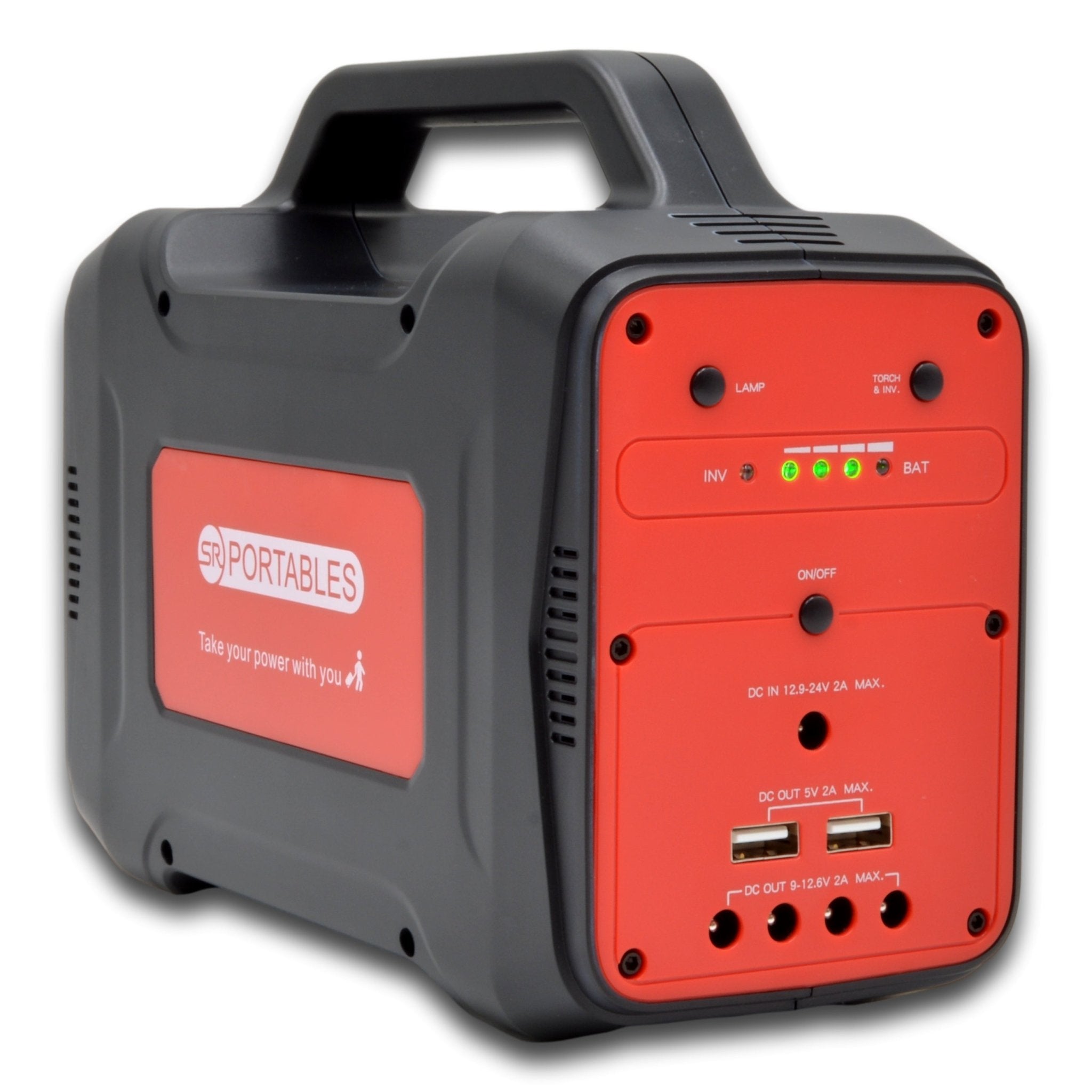 SR Portables Thia 130wh 10ah Portable Lithium Solar Generator Red Plus 40w Solar Panel - Carbon Offroad