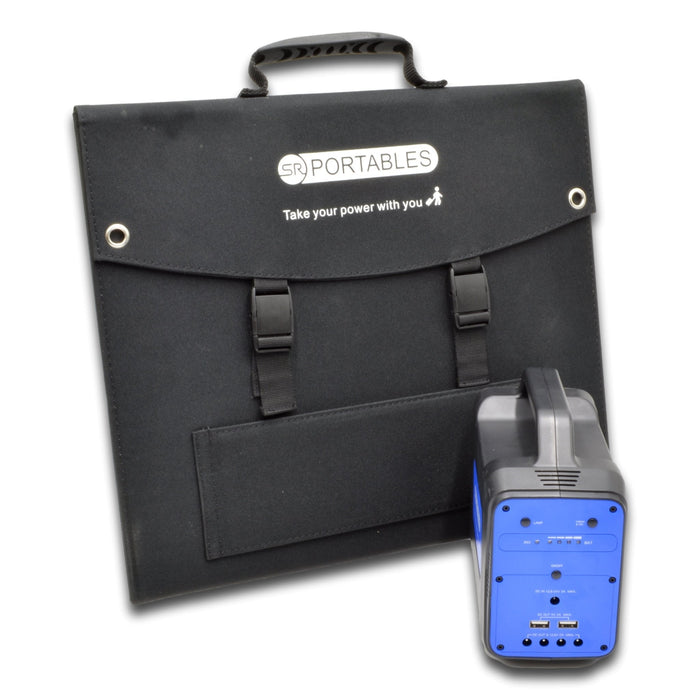 SR Portables Thia 130wh 10ah Portable Lithium Solar Generator Red Plus 40w Solar Panel - Carbon Offroad