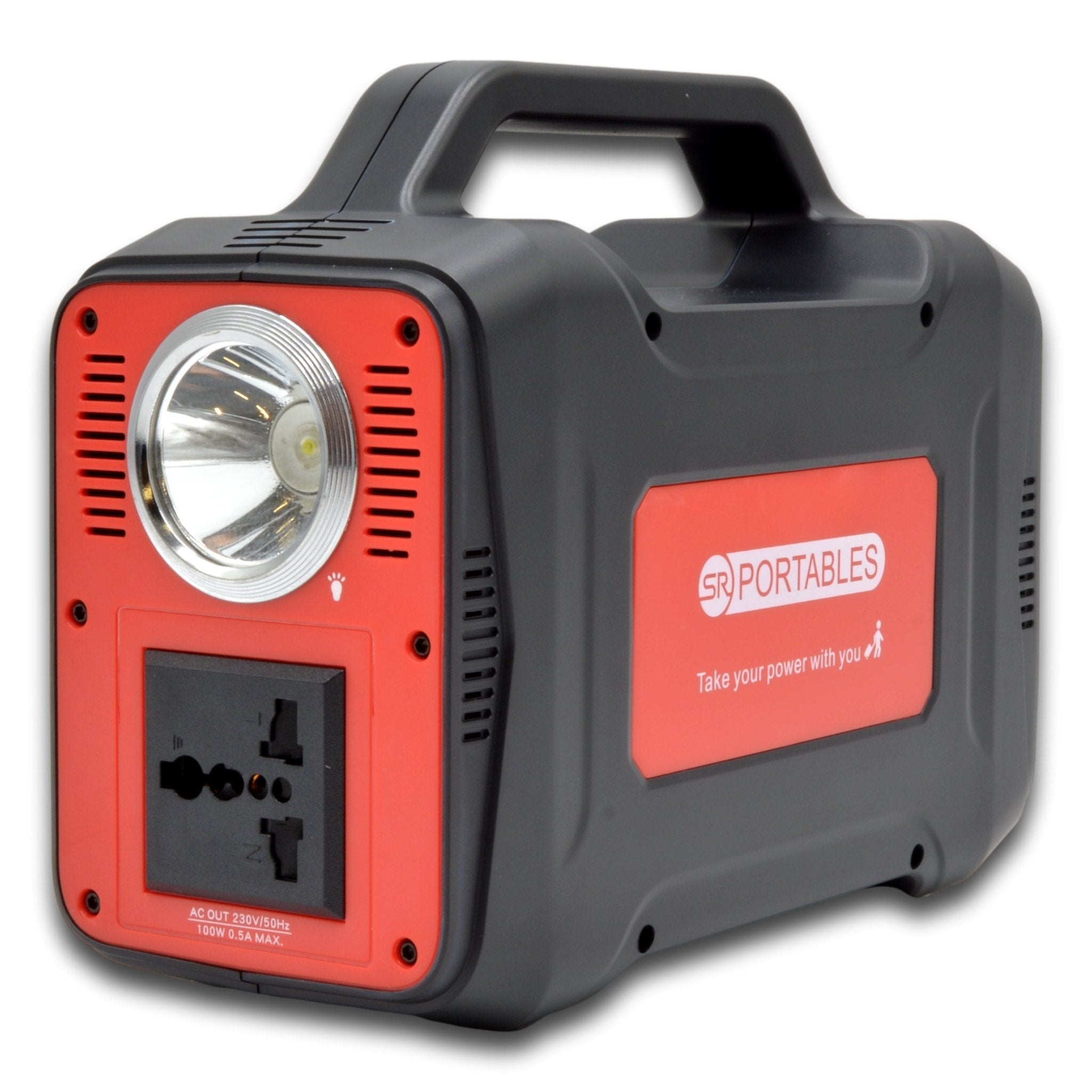 SR Portables Thia 130wh 10ah Portable Lithium Solar Generator Red Plus 40w Solar Panel - Carbon Offroad
